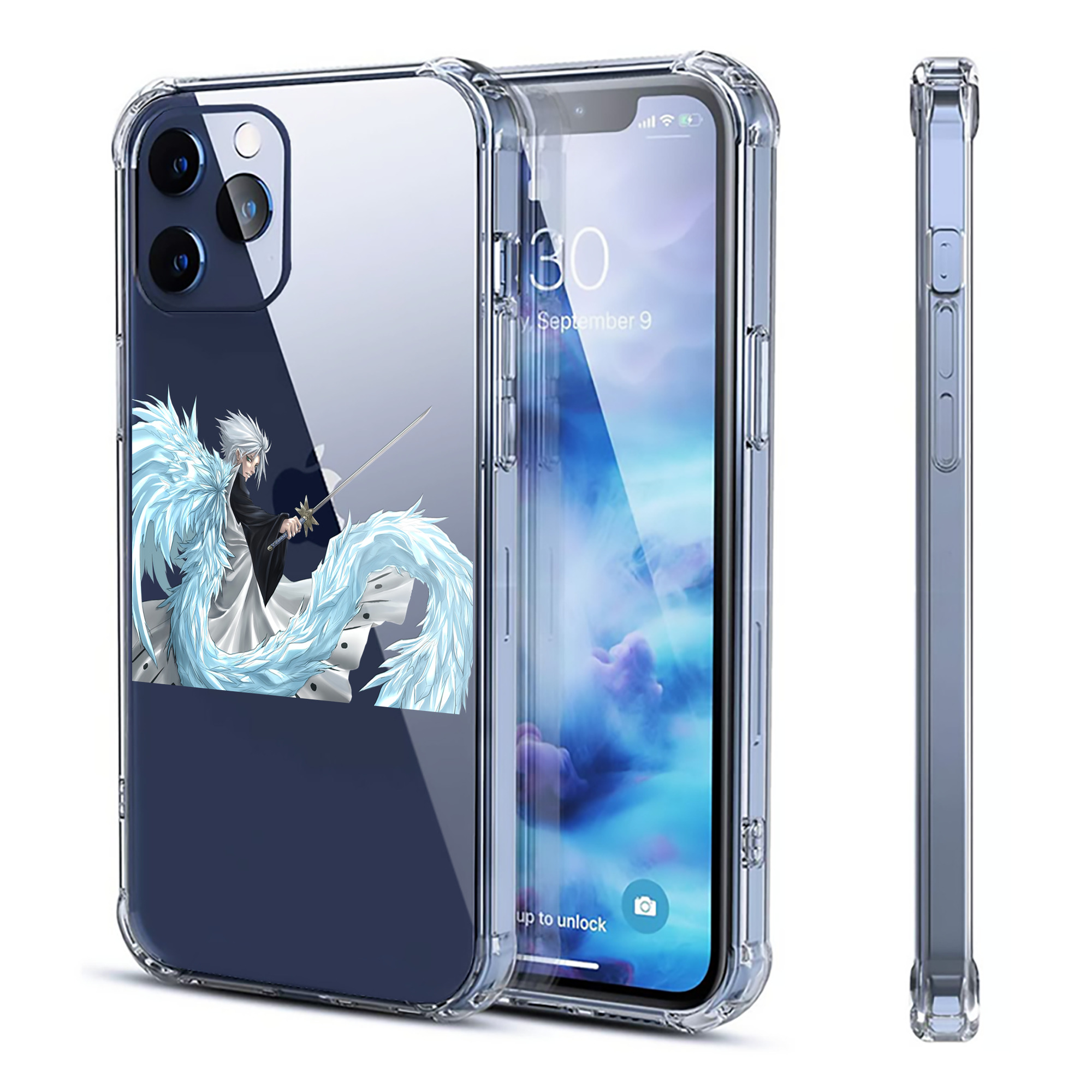 （画像用） ブリーチ 日番谷冬獅郎（ひつがや とうしろう） BLEACH Hitsugaya Toushirou 【iPhone 12シリーズ対応】透明スマホケース（クリアソフトケース）